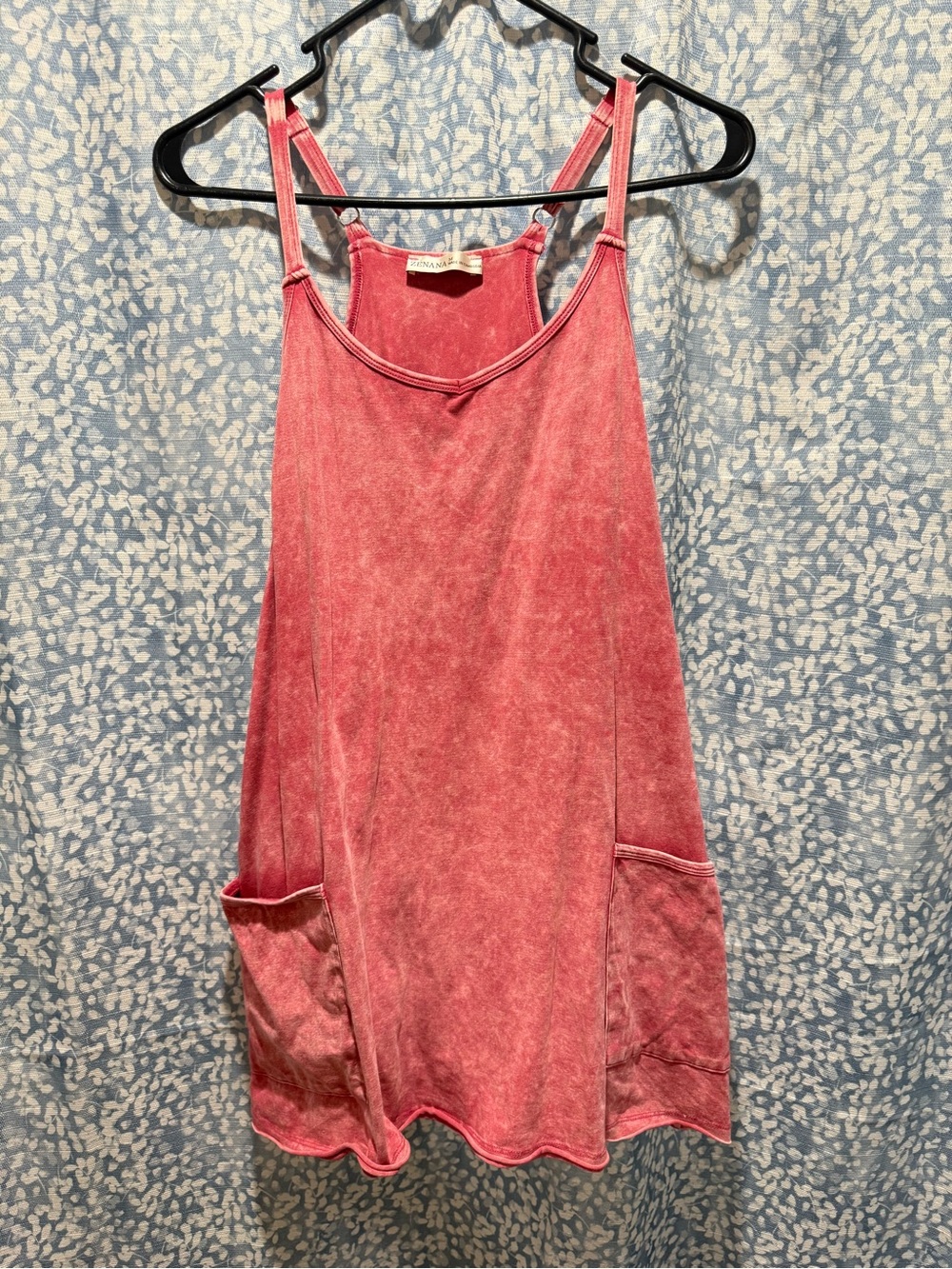 Zenana Outfitters Pink-Washed Tank Pocket Dress